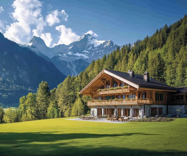 Haus in Berglandschaft